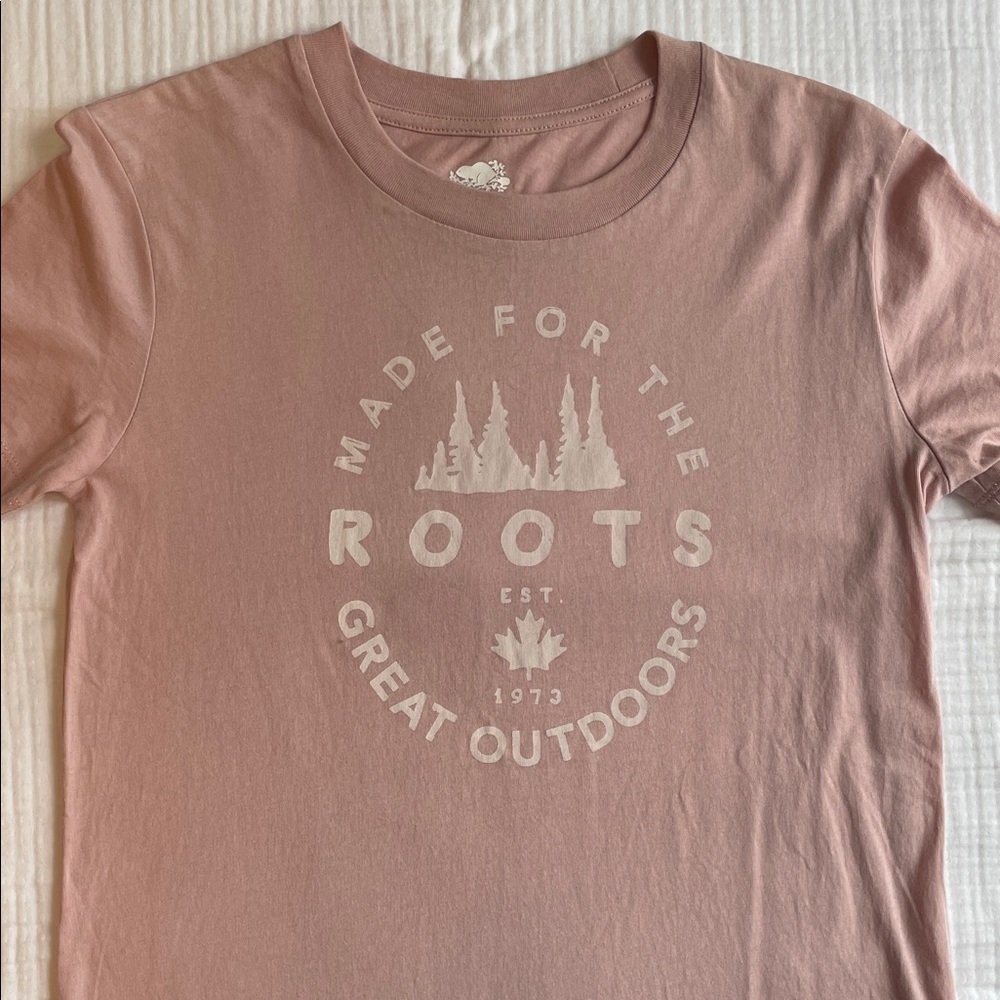 Roots Light Pink Outdoor Graphic Tee
